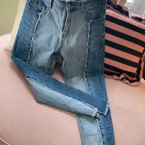 Hayden Two-Tone Blue Skinny Jeans